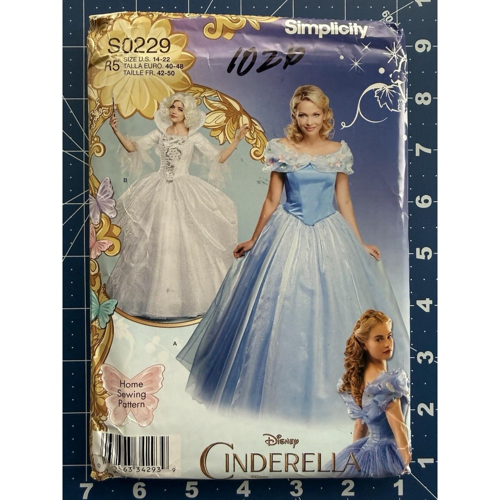Simplicity Pattern Disney Cinderella Princess Ballgown Fairy Godmother 14-22 UC